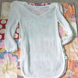 New York and company White glitter coveup shirt